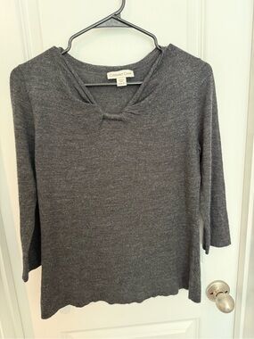 Coldwater Creek Women's Charcoal 3/4 sleeves Top